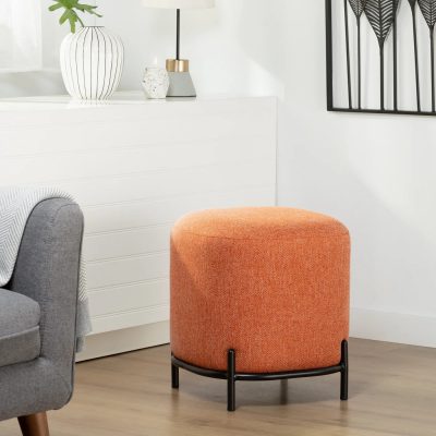 Pender Pin Leg Upholstered Stool – Orange