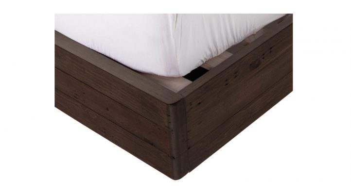 Lino Upholstered Queen Bed – Burnt Oak