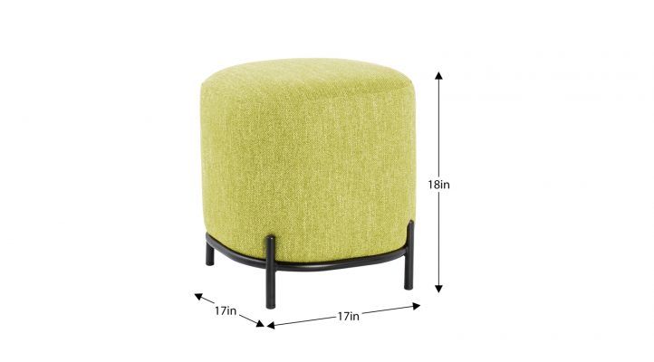 Pender Pin Leg Upholstered Ottoman Stool – Green