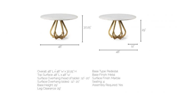 Laurent Dining Table- Gold Metal-12