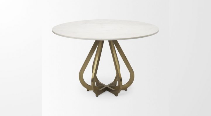 Laurent Dining Table- Gold Metal-2