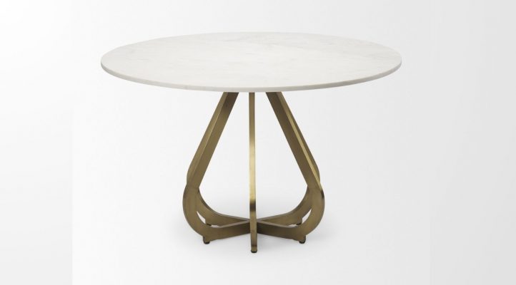 Laurent Dining Table- Gold Metal-3