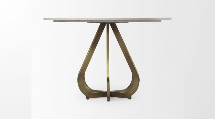 Laurent Dining Table- Gold Metal-4