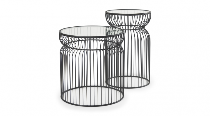 Shani Set of 2 Round, Black Metal Accent Table