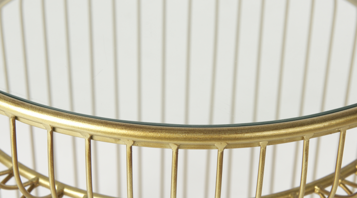 Shani Set of 2 Round, Gold Metal Accent Table