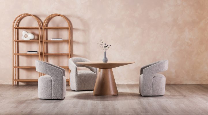 Barrow Rolling Dining Chair – Grey