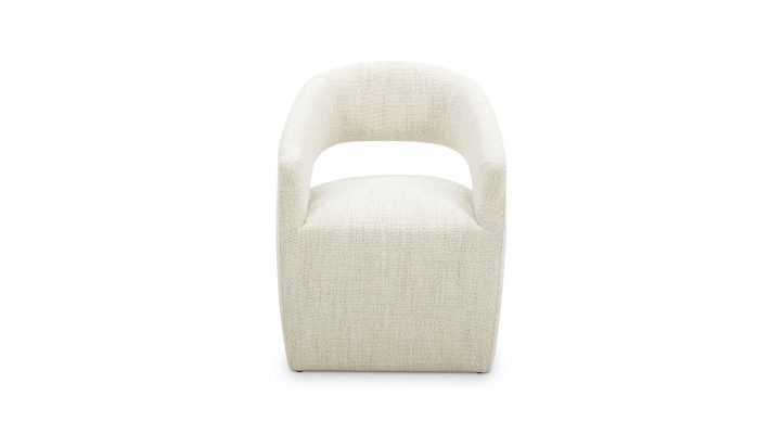 Barrow Rolling Dining Chair- White Mist