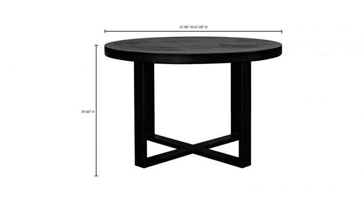 Jedrik Round Dining Table- Black