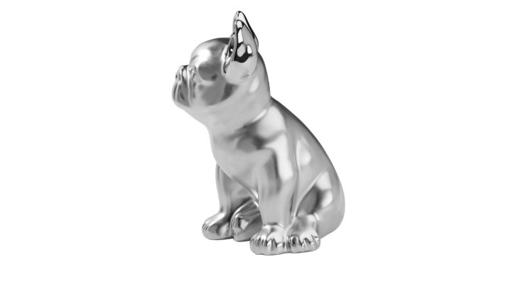 Bulldog Sitting 6H” Silver