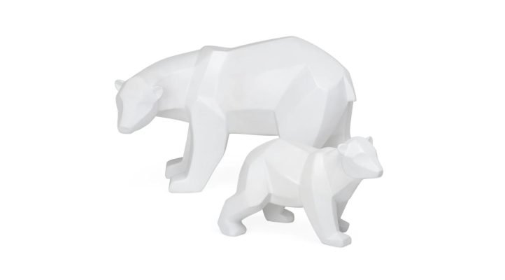 Carved Angle Polar Bear 2Pc