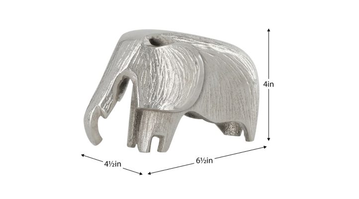 Elephant Ethched 4H” Silver