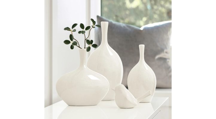 Lilo White Ceramic 8.75H” Wide