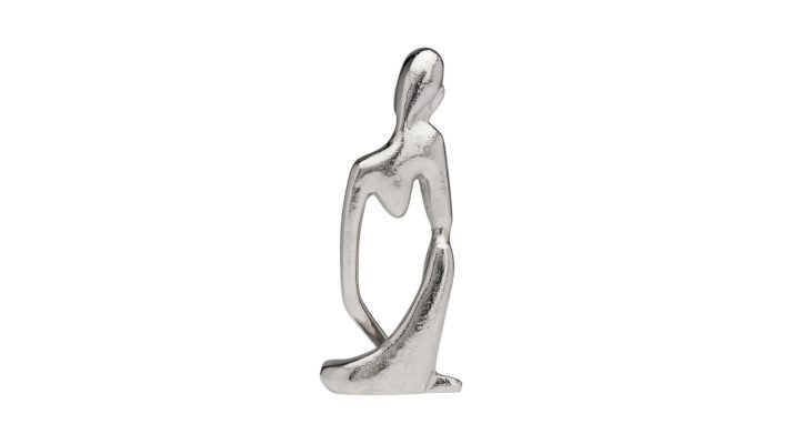 Pensive Figure 9H” Aluminum 1 Knee Up