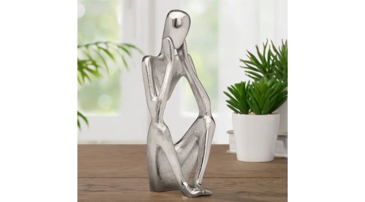 Pensive Figure 9H” Aluminum 2 Knee Up