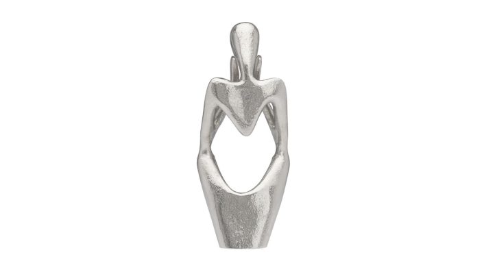 Pensive Figure 9H” Aluminum 2 Knee Up