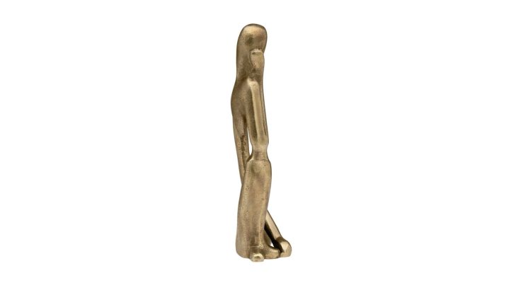 Pensive Figure 9H” Antique Brass 1 Knee Up