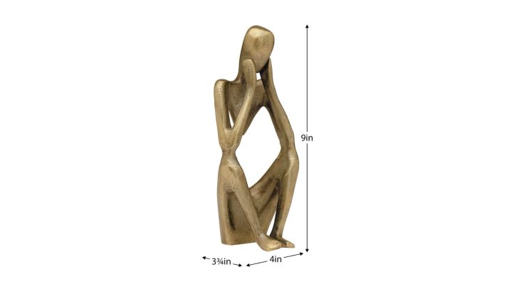 Pensive Figure 9H” Antique Brass 2 Knee Up