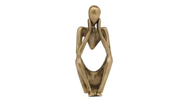 Pensive Figure 9H” Antique Brass 2 Knee Up