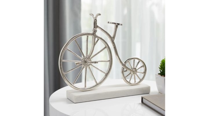 Vintage Aluminum 12H” Bicycle On Marble