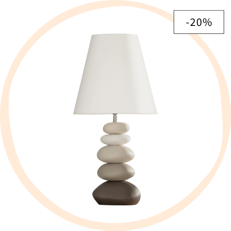 Oslo Ceramic Stacked Stone Table Lamp – Tall