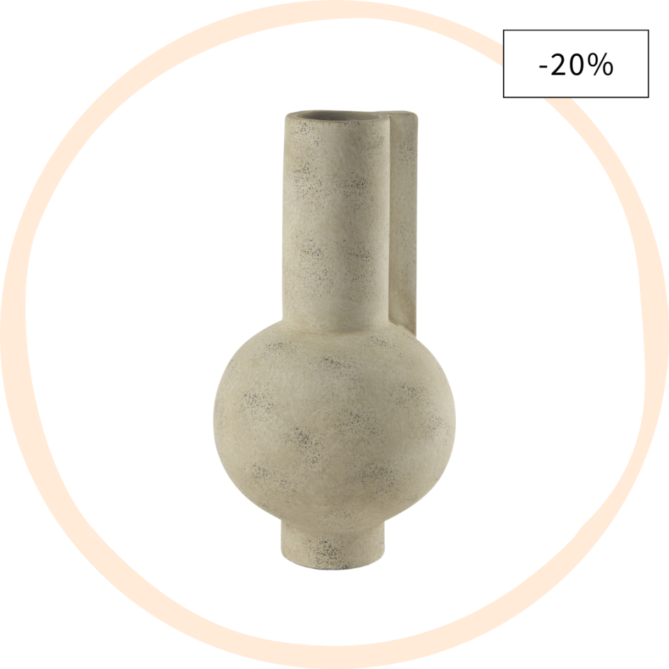 Sariah Beige Ceramic Vase
