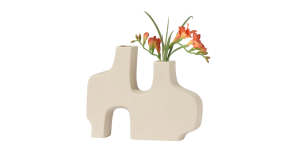 Abstract Duo 11.5 X 9h Matte Cream Ceramic Vase (2)