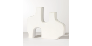 Abstract Duo 11.5 X 9h” Matte White Ceramic Vase