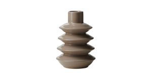 Alba Layered Ring 7.5h” Ceramic Vase – Matte Brown