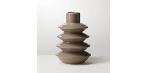 Alba Layered Ring 7.5h Ceramic Vase - Matte Brown (2)