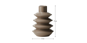 Alba Layered Ring 7.5h” Ceramic Vase – Matte Brown