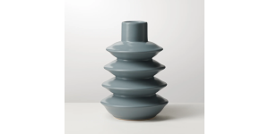 Alba Layered Ring 7.5h Ceramic Vase - Matte Slate Blue (2)