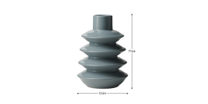 Alba Layered Ring 7.5h Ceramic Vase - Matte Slate Blue (4)