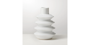 Alba Layered Ring 7.5h Ceramic Vase - Matte White (2)