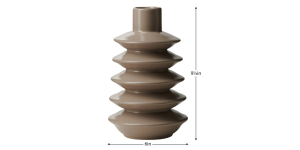 Alba Layered Ring 9.5h Ceramic Vase - Matte Brown (4)