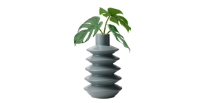 Alba Layered Ring 9.5h Ceramic Vase - Matte Slate Blue (3)