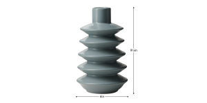 Alba Layered Ring 9.5h Ceramic Vase - Matte Slate Blue (4)