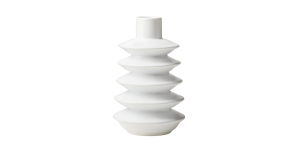 Alba Layered Ring 9.5h Ceramic Vase - Matte White (1)