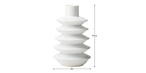 Alba Layered Ring 9.5h Ceramic Vase - Matte White (4)