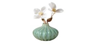 Allium Gourd 3h” Reactive Green Glaze Ceramic Vase