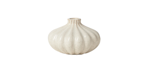 Allium Gourd 3h” Reactive White Glaze Ceramic Vase