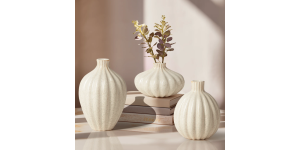 Allium Gourd 3h” Reactive White Glaze Ceramic Vase