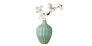 Allium Gourd 6h” Reactive Green Glaze Ceramic Vase