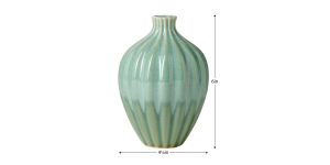 Allium Gourd 6h” Reactive Green Glaze Ceramic Vase