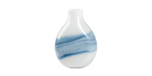 Andrea Swirl Glass 10.75h” Bulb Vase – White