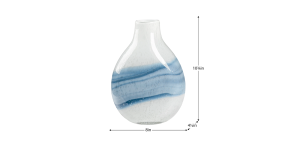 Andrea Swirl Glass 10.75h” Bulb Vase – White