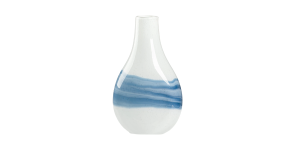 Andrea Swirl Glass 14.25h Bulb Vase - White (1)