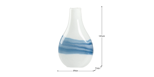 Andrea Swirl Glass 14.25h Bulb Vase - White (4)