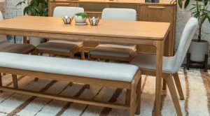 Brunette Dining Bench Oatmeal