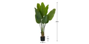 Banana Leaf Tree 47h” Potted Faux Plant