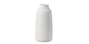 Canta Weave Textured 14h White Resin Vase (1)